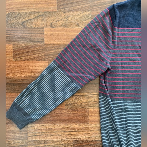 Esprit no. 30 sweater men’s size Large striped gray and red - Picture 2 of 5